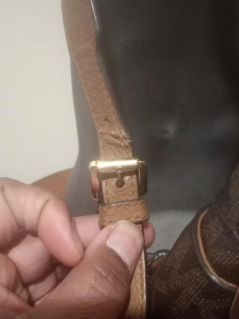 MICHAEL KORS Abbey Brown Pebbled Leather Gold Tone Studs Backpack - Picture 15 of 15